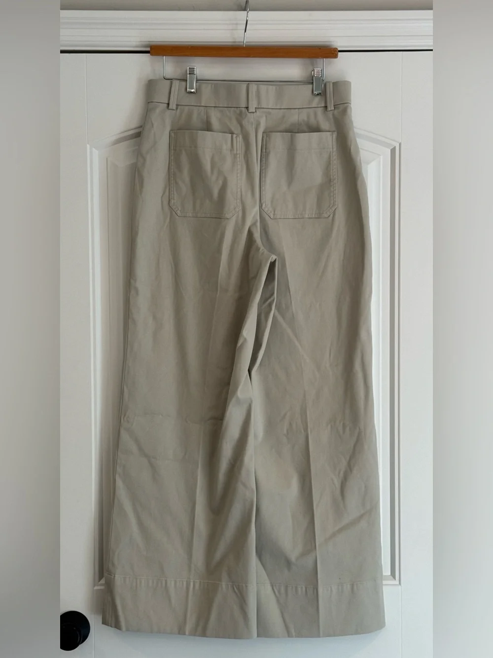 SPANXsupersmooth® Stretch Twill Wide Leg Pant Bone with Patch Pockets Size M NWt - Picture 4 of 6